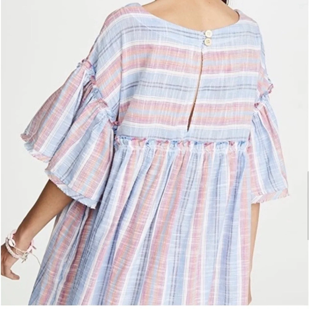 Free People Summer Nights Striped Cotton Tunic size XS